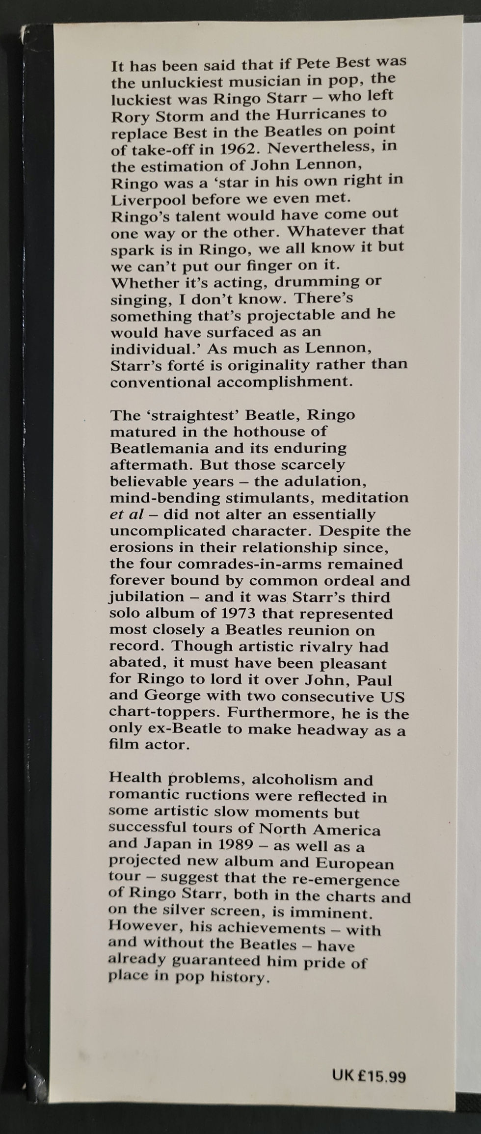 Thumbnail: Ringo Starr: Straight Man Or Joker Hardback Book - Alan Clayson (1991)