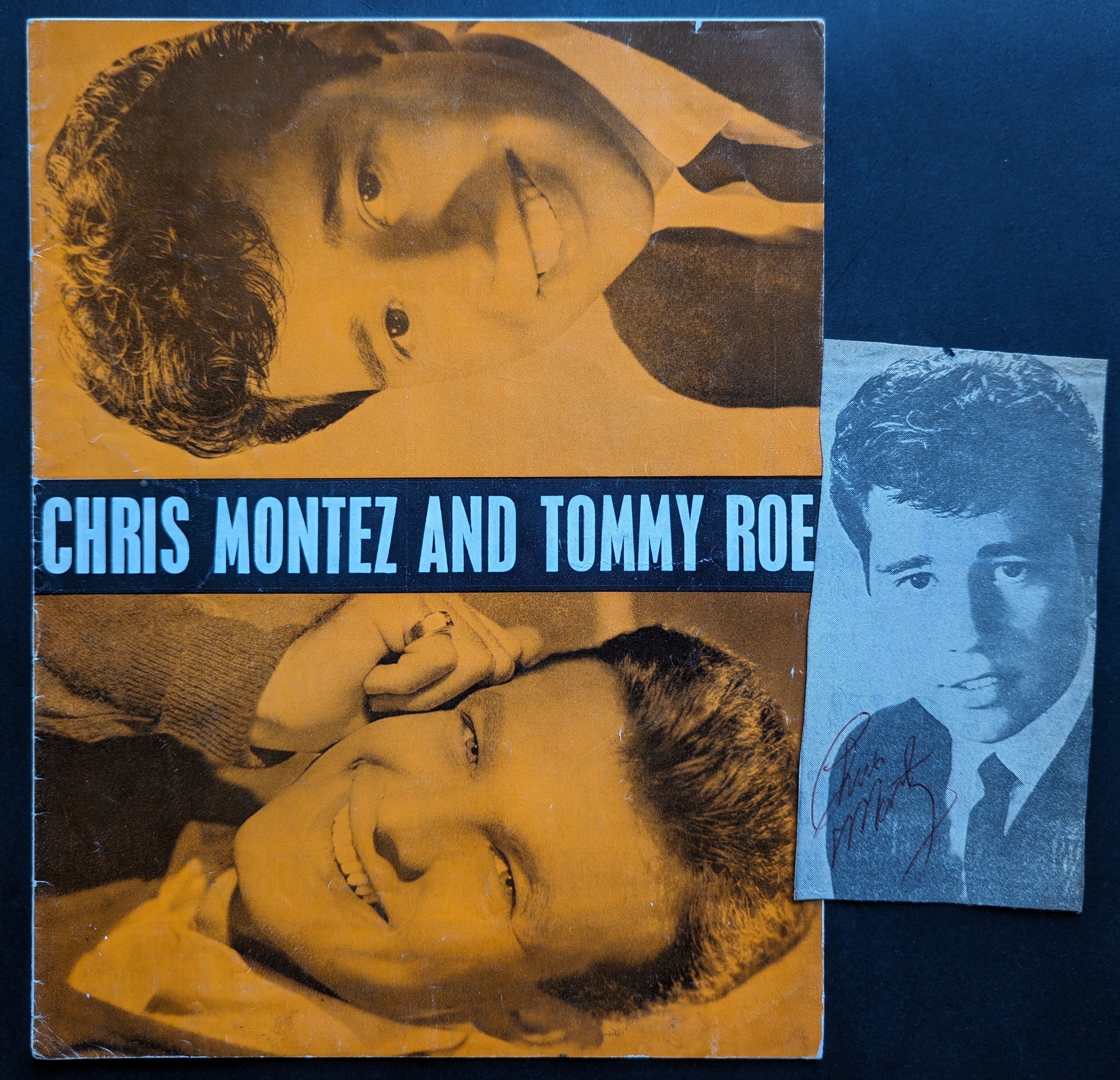 The Beatles Chris Montez & Tommy Roe 1963 Tour Programme + Montez Signed Cutting
