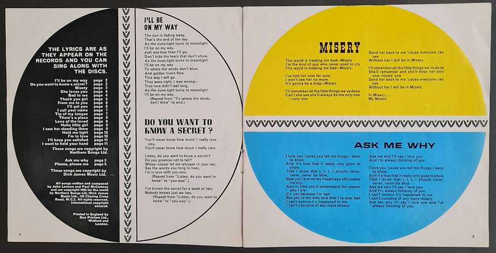 Thumbnail: The Beatles Lyric Songbook by Fabulous (1963)