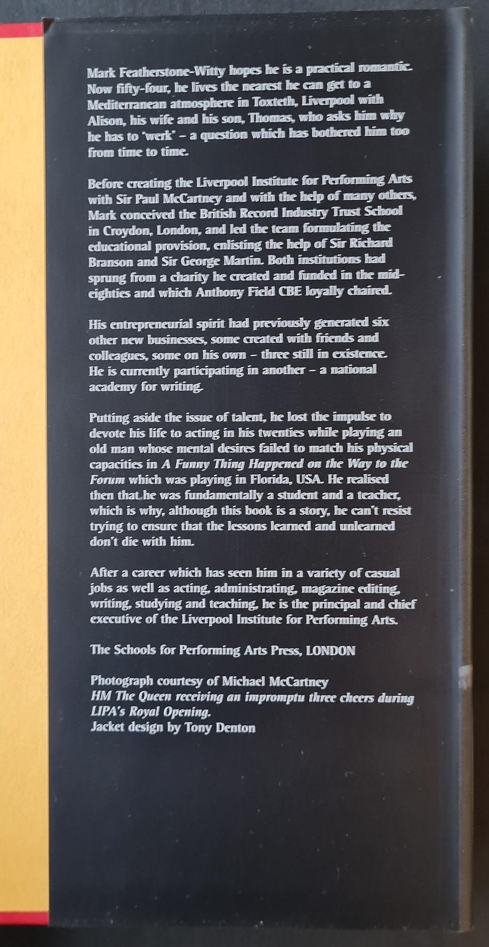 Thumbnail: Mark Featherstone-Witty Signed 'Optimistic, Even Then' HB Book (Pre-Pub, 2001)