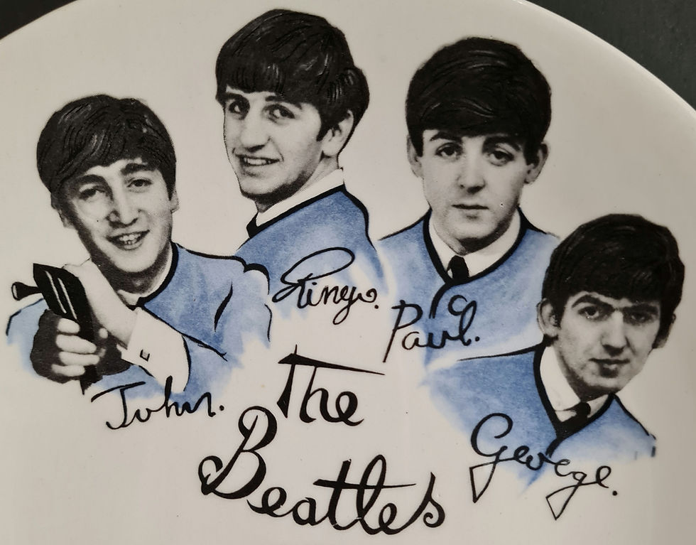 Thumbnail: The Beatles Washington Pottery Biscuit Plate - UK (1964)