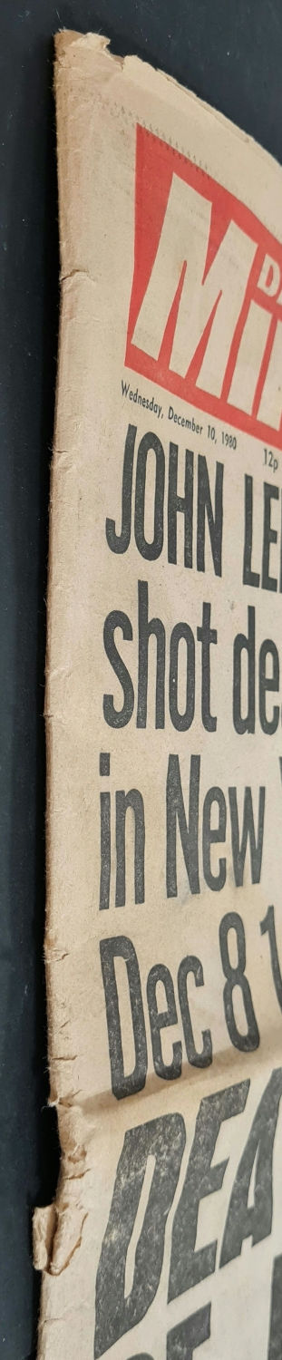 Thumbnail: 'John Lennon Shot Dead...' Daily Mirror Newspaper, 10th December 1980