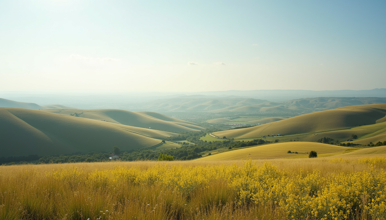 Vue panoramique sur les collines et champs de lavande autour de Venterol