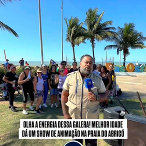 OLHA A ENERGIA DESSA GALERA!MELHOR IDADE DÁ UM SHOW DE ANIMAÇÃO NA PRAIA DO ABRICO