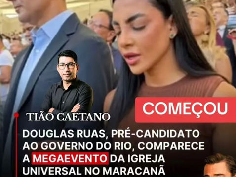 O pré-candidato ao governo do Rio de Janeiro Douglas Ruas (PL) participou nesta sexta-feira de um grande evento promovido pela Igreja Universal do Reino de Deus no estádio do Maracanã, informa o jorna