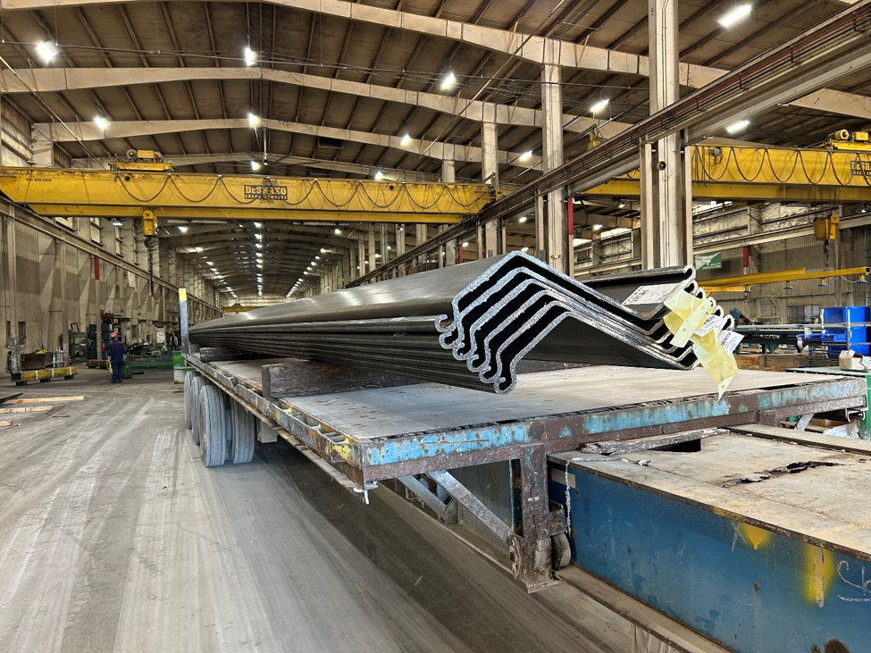 Cold-formed steel sheet piles manufactured for marine and infrastructure projects