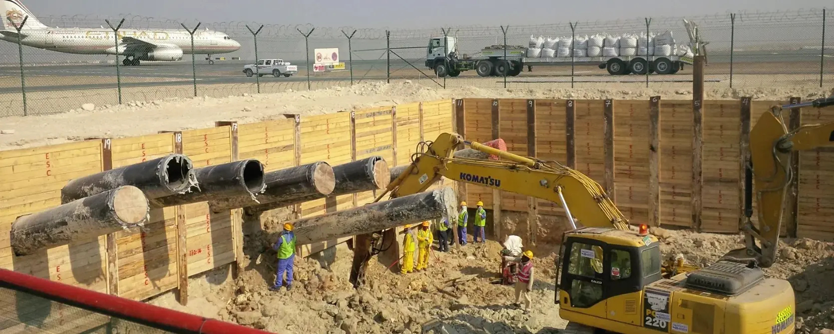 shoring works Abu Dhabi Airport