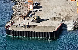 Painted sheet piles