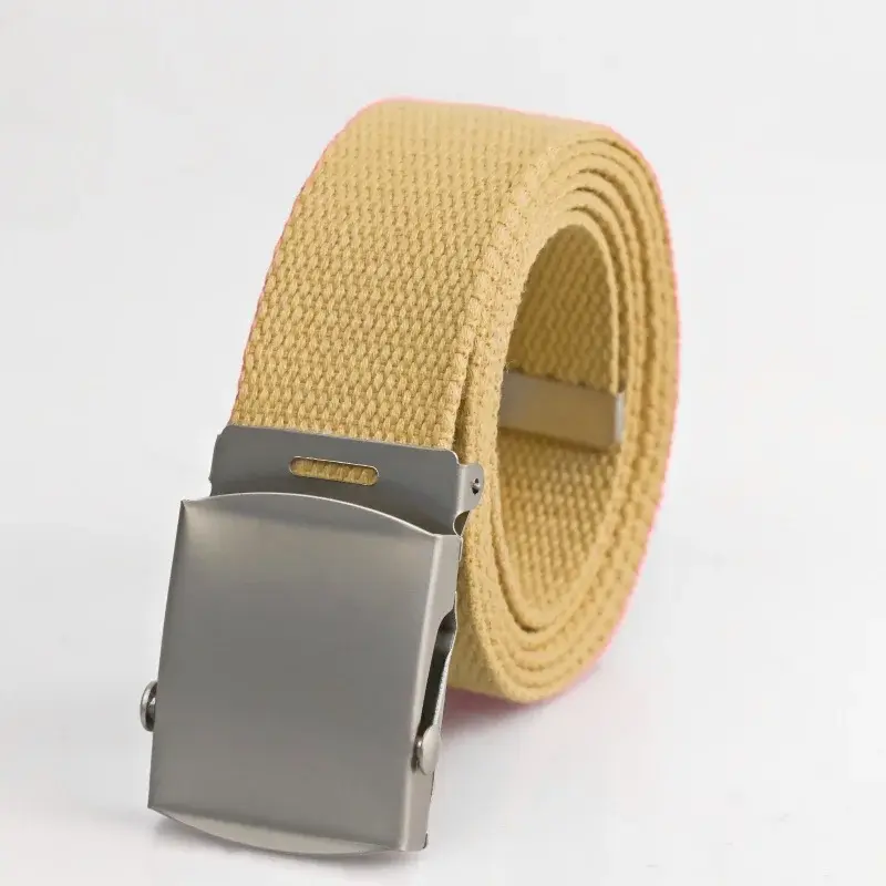 Thumbnail: New Men's Canvas Belt Outdoor Wear-Resistant Breathable Alloy Buckle Unisex Belt
