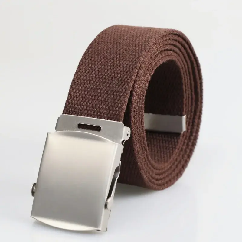 Thumbnail: New Men's Canvas Belt Outdoor Wear-Resistant Breathable Alloy Buckle Unisex Belt