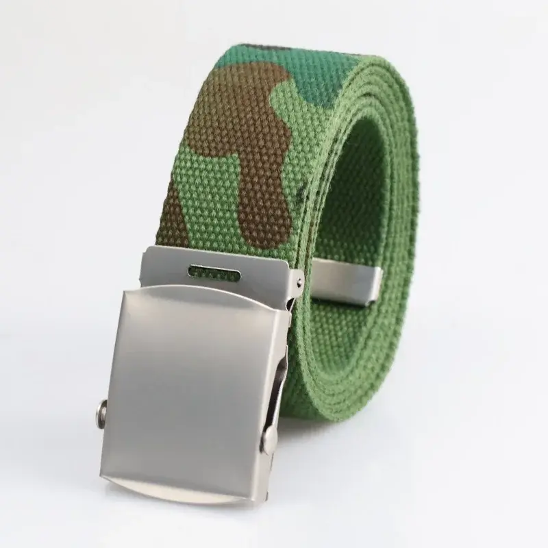 Thumbnail: New Men's Canvas Belt Outdoor Wear-Resistant Breathable Alloy Buckle Unisex Belt
