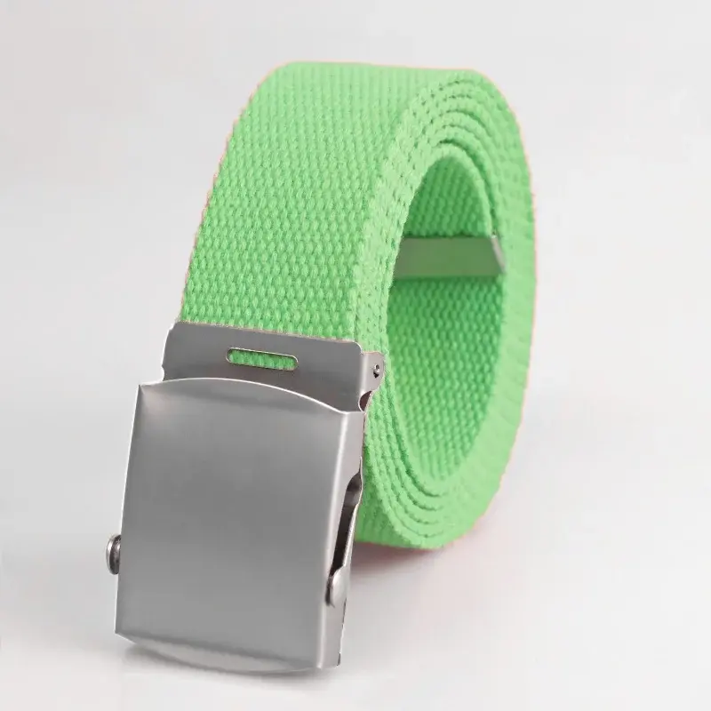 Thumbnail: New Men's Canvas Belt Outdoor Wear-Resistant Breathable Alloy Buckle Unisex Belt