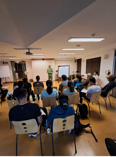classroom session for wilderness first aid Hanifl centre mussoorie