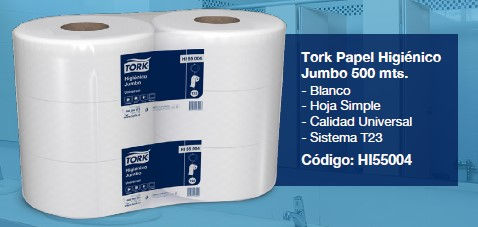 Miniatura: Papel higiénico universal jumbo hoja simple Tork HI55004