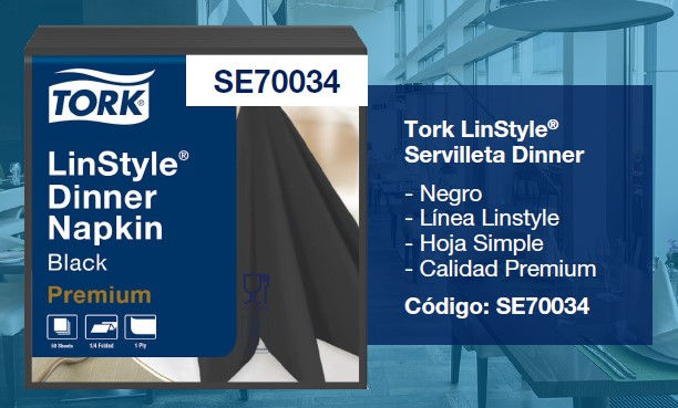Miniatura: Servilleta premium negra Tork SE70034