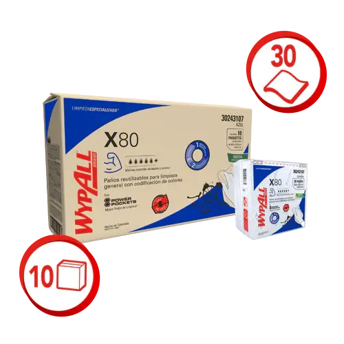 Miniatura: Paño Wypall X80 Azul plus 10 Bolsas X 30 Paños - 30243107