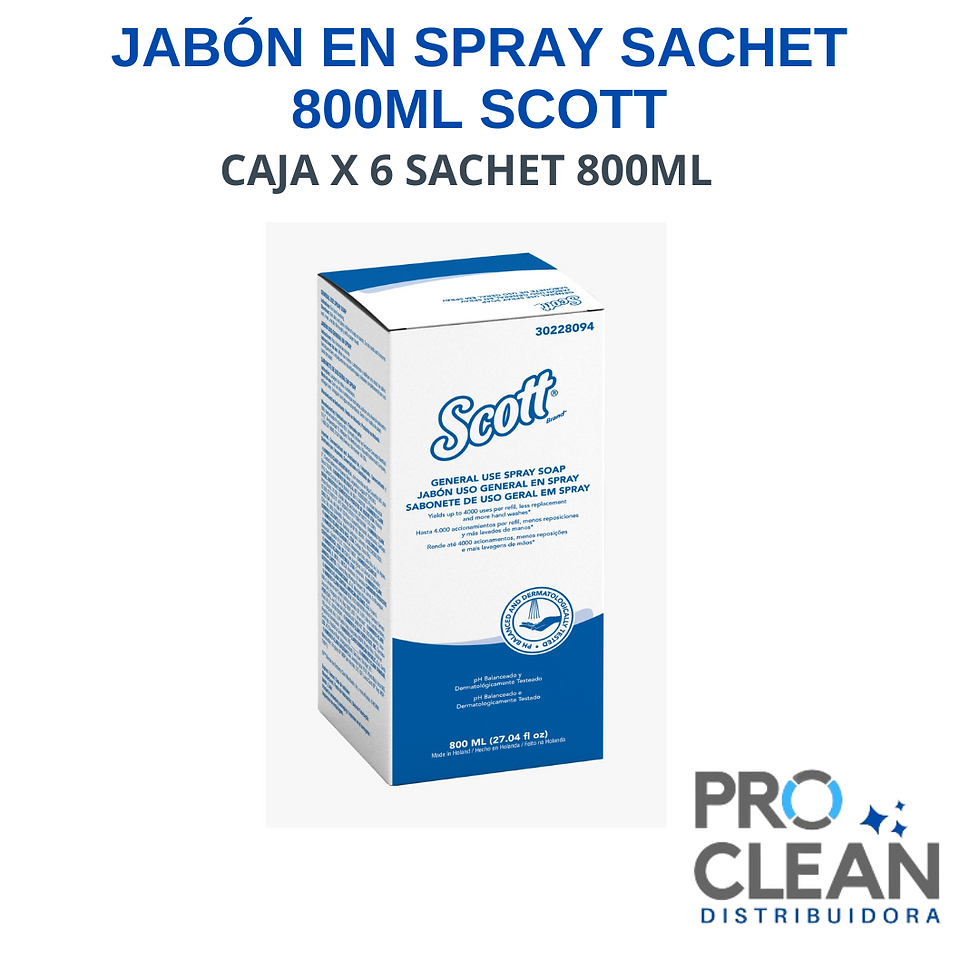 Miniatura: Jabón en spray antibacterial Caja X 6 Sachet 800 ml Scott 30228094