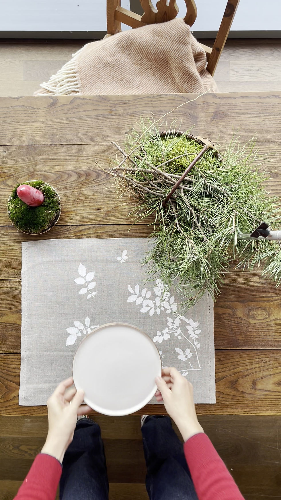 Miniaturbild: Platzdeckchen / Tischset  "kleine Heckenrose"