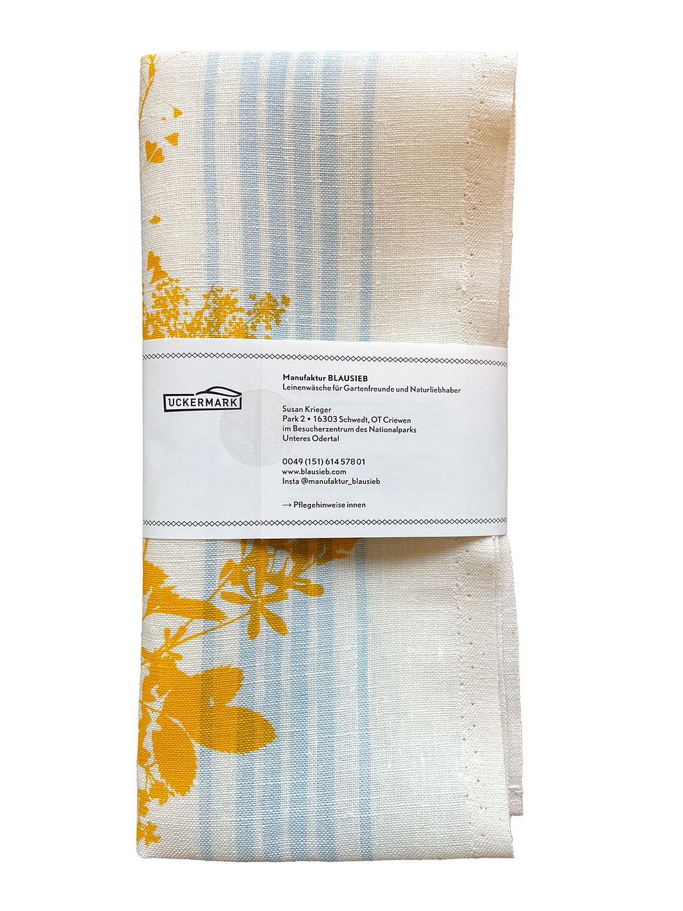 Miniaturbild: Leinen-Geschirrtuch "gelber Sommerkranz"