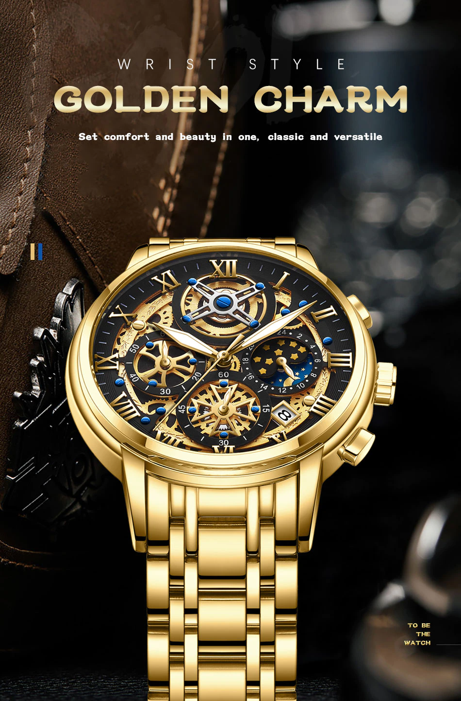 Thumbnail: Luxury Men Quartz Watch Fashion Business Casual  Sports-DT8973