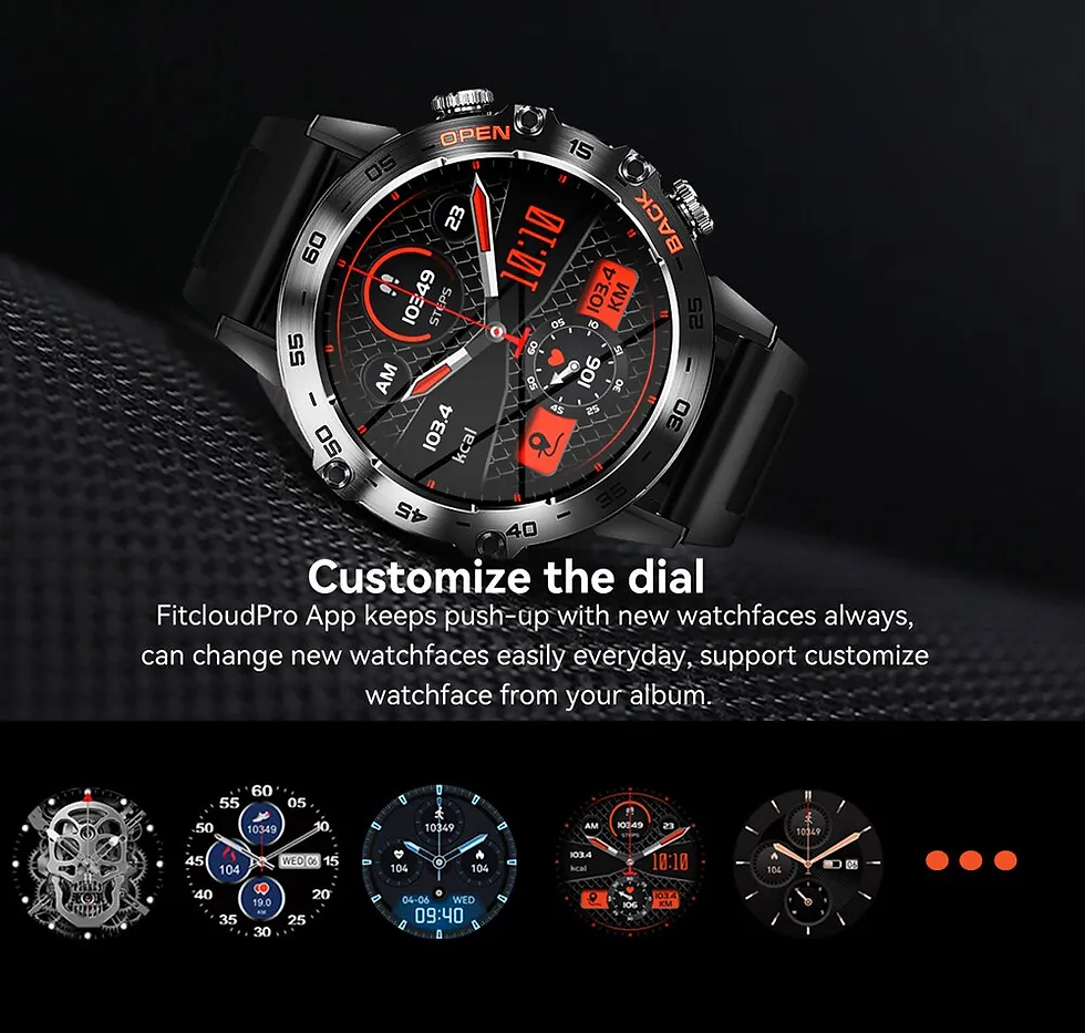 Thumbnail: New 1.39" Touch Screen Bluetooth Call Smart Watch Men Sports Fitness Tracker-DTM