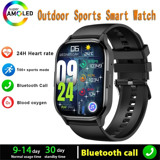 Thumbnail: Smart Watch Full Touch Screen AMOLED Bluetooth Call for Men Women -DT21