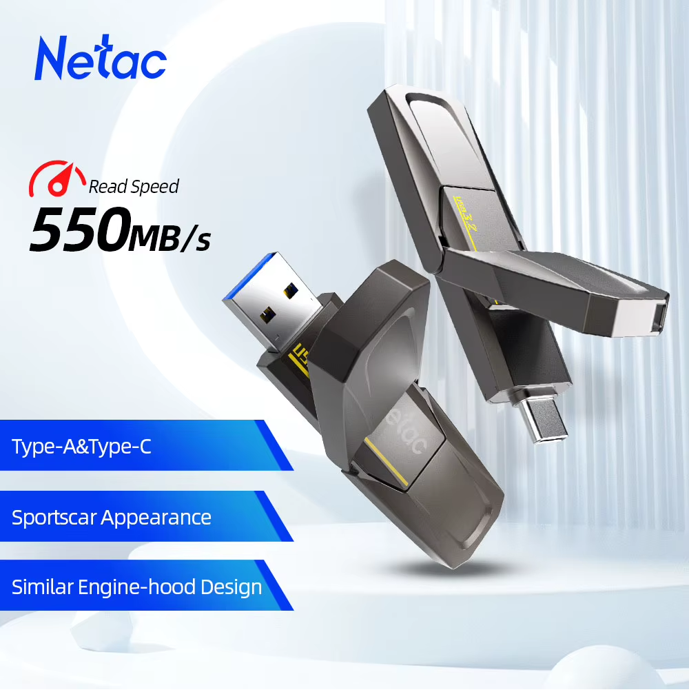 Netac 1TB Memory Stick USB type A and C for PC Laptop Phone Mini PC