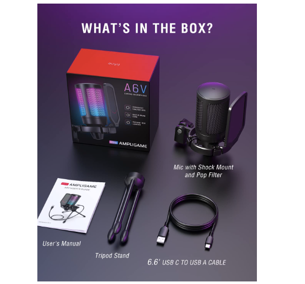 Thumbnail: Gaming USB Microphone for PC PS5, FIFINE Condenser Mic with Quick Mute, RGB
