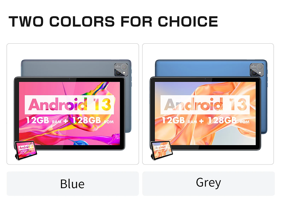 Thumbnail: NEW 10.1-inch Android Tablets 12G/128GB Dual Camera 4G LTE Bluetooth WIFI