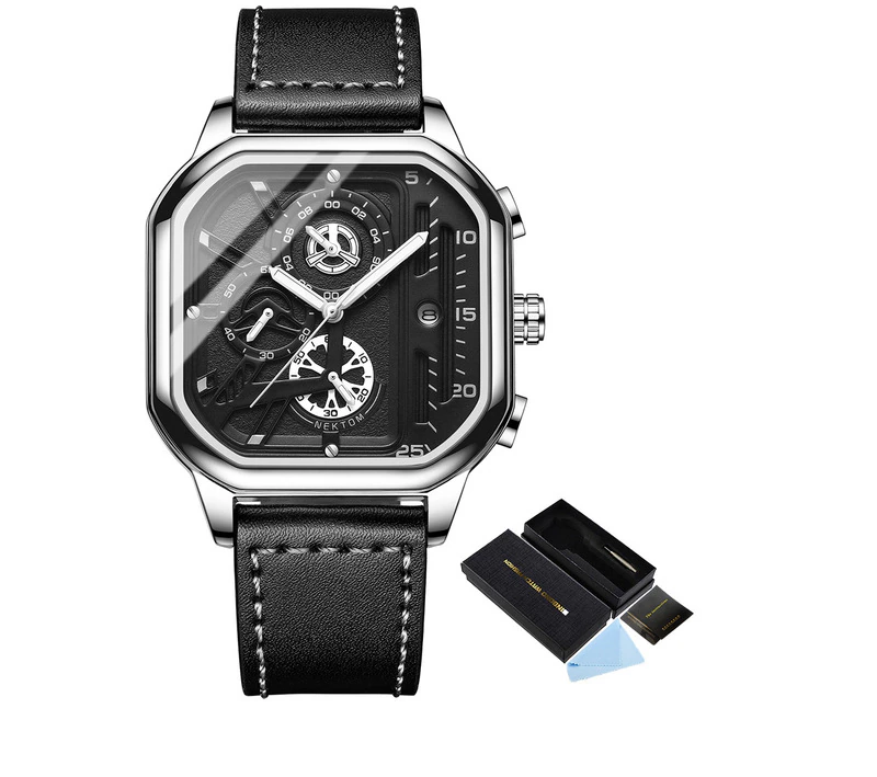 Top Luxury Brand Square Chronograph Wrist Watch Quartz-DTSQUARE - Picture 20 of 20