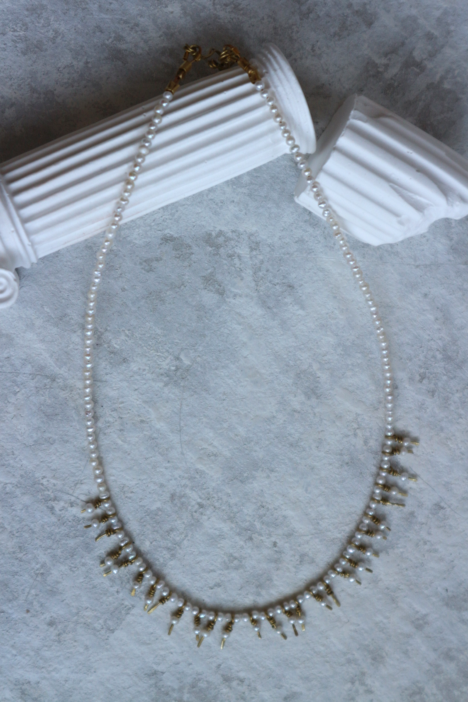 flatly of delicate freshwater pearl necklace