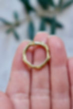 detail of Brass organic style molten ring