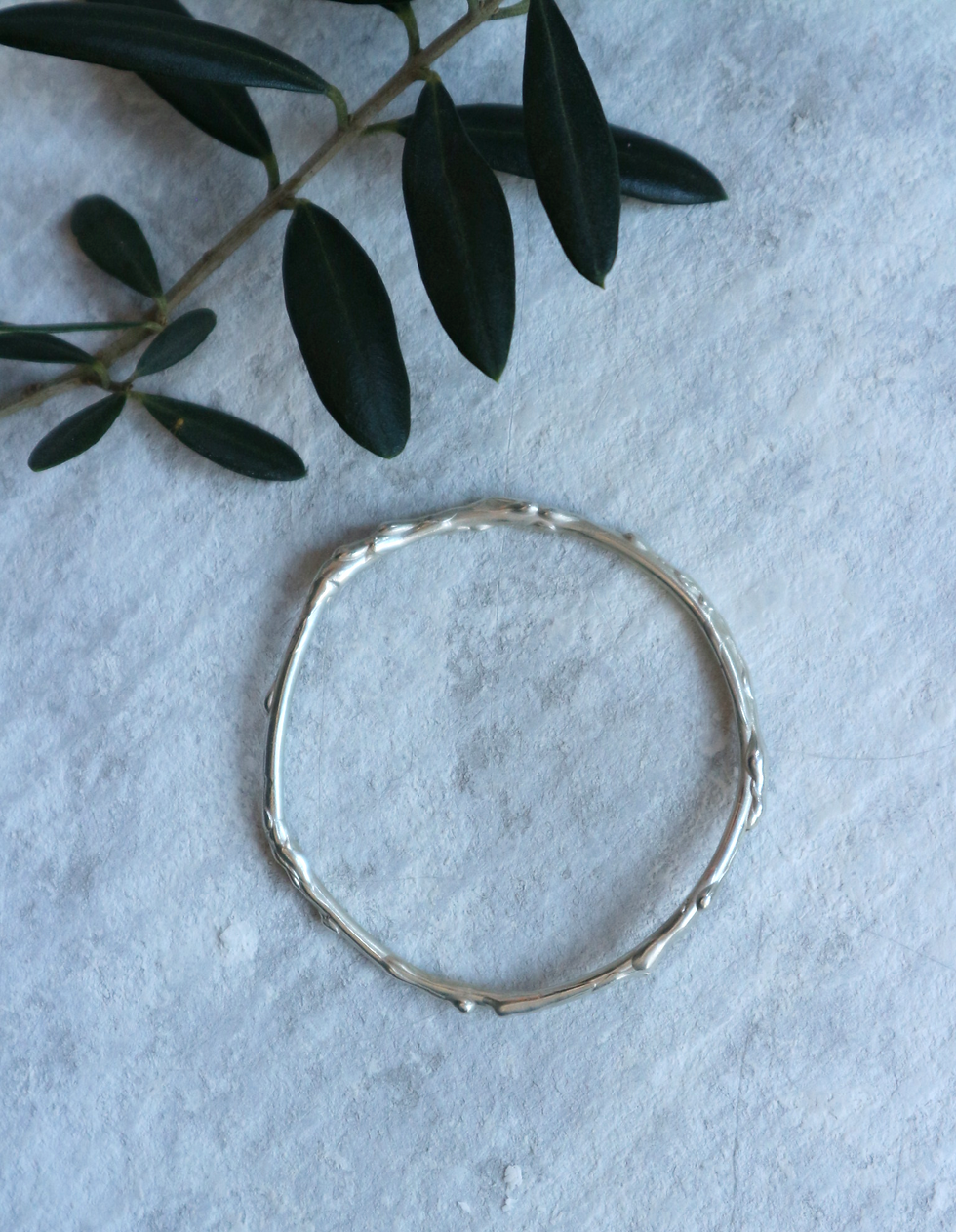 Sterling Silver Organic Style Bangle