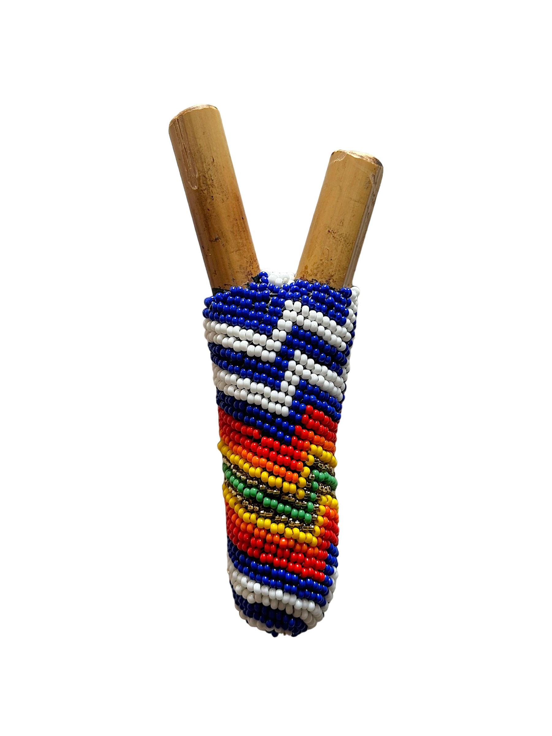 Auto-aplicador Kuripi de Bambu pirografado com Tecido de miçanga