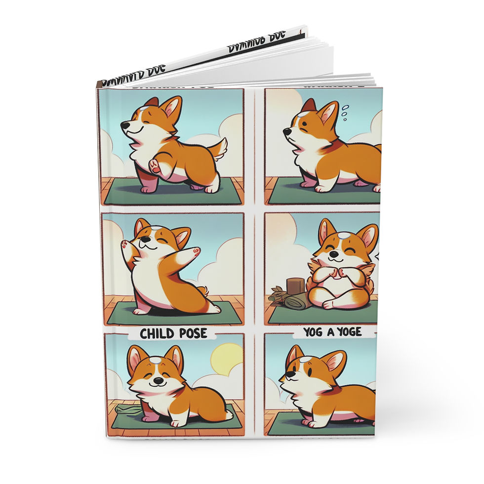 Thumbnail: Corgi Yoga Hardcover Journal - Adorable Pet-Themed Notebook for Dog Lovers