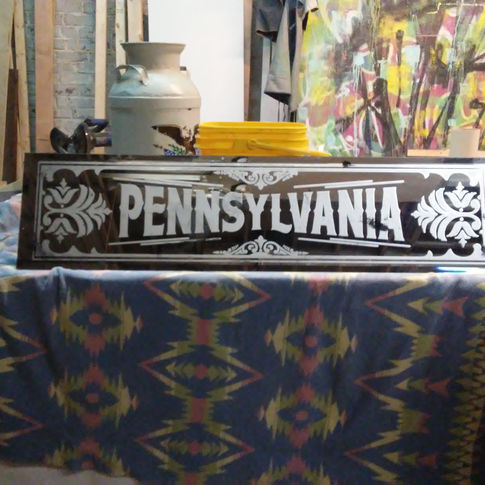 Silver and copper mirror
Signs , Lettering, Philadelphia mirrors