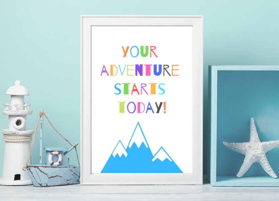Thumbnail: Your Adventure - Light Blue Printable Kids Wall Art