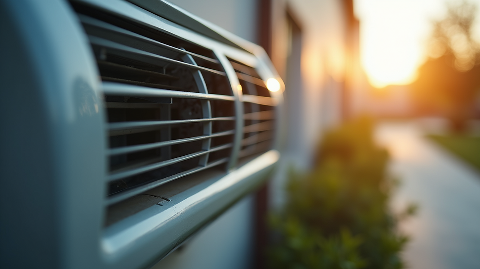 Close-up view of an energy-efficient air conditioning system