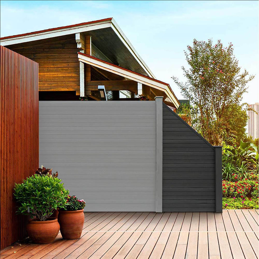 Thumbnail: WPC Privacy Fence V2 - 1x Angled Panel - Black