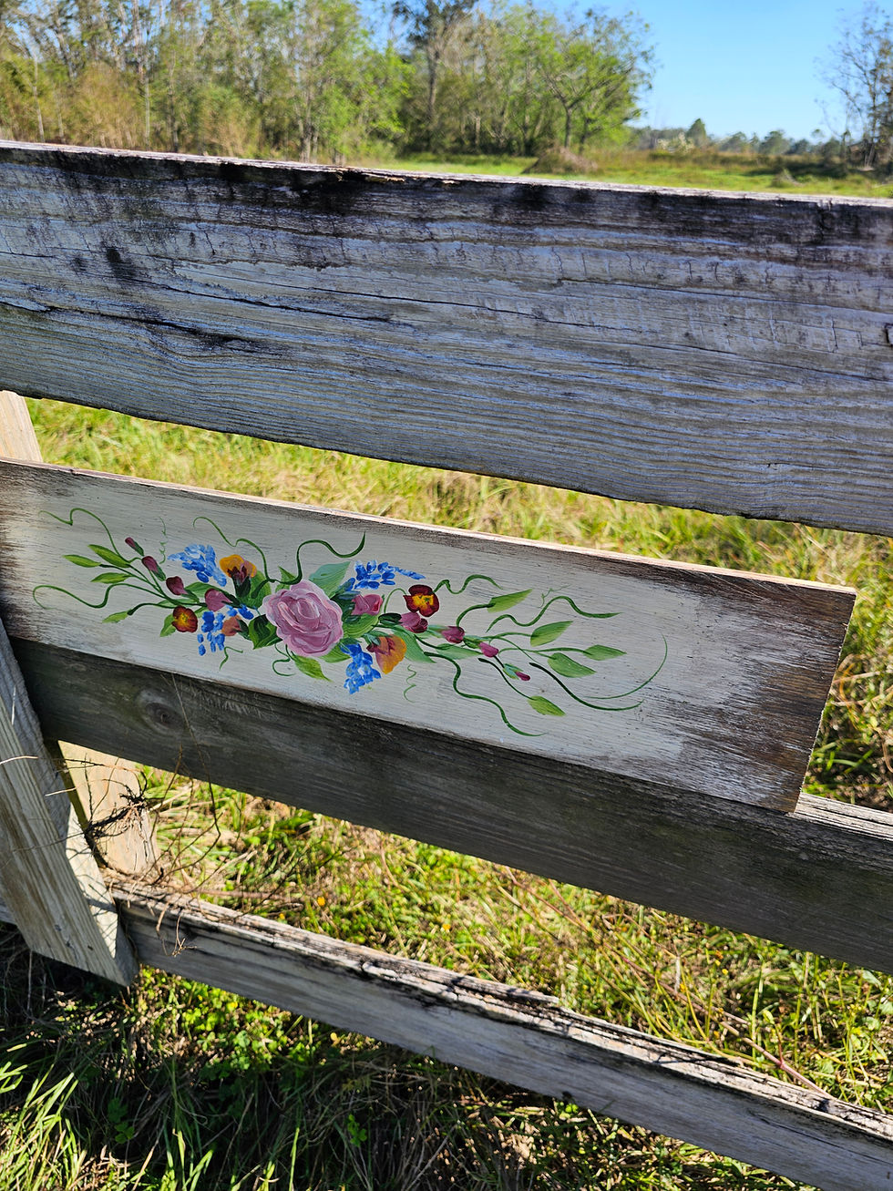 Thumbnail: Hand Painted Roses, Wood Sign for Shabby and so Chic Farmhouse Decor, Rust