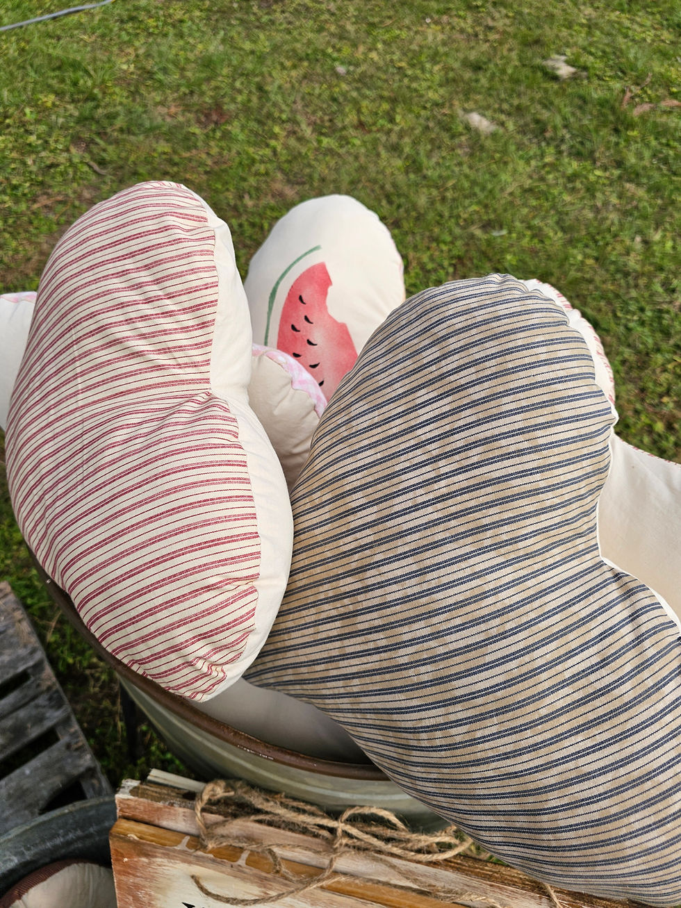 Thumbnail: Heart Watermelon Stenciled Pillows