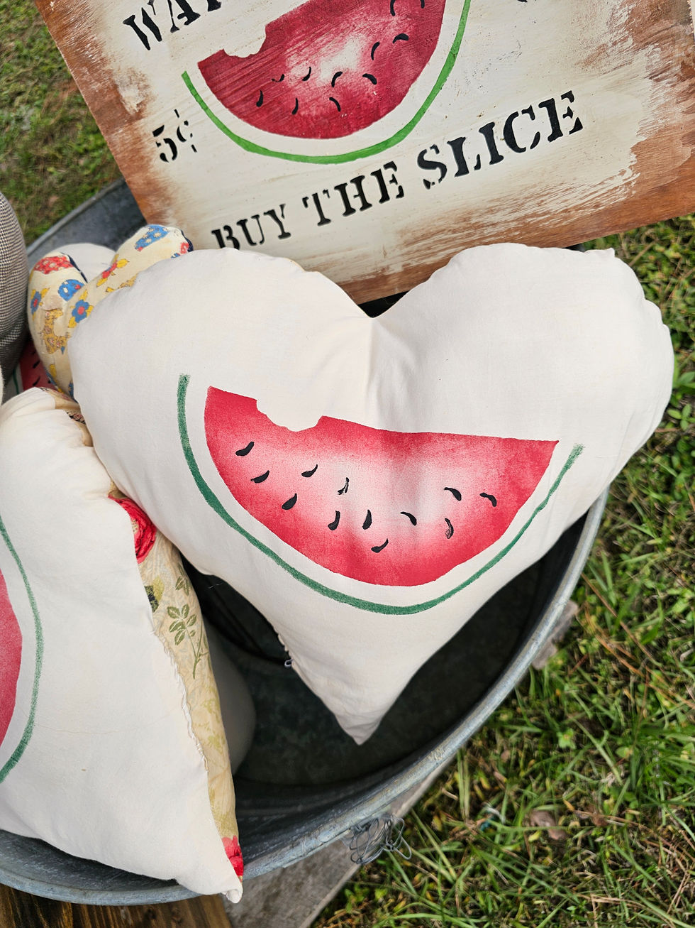 Thumbnail: Heart Watermelon Stenciled Pillows