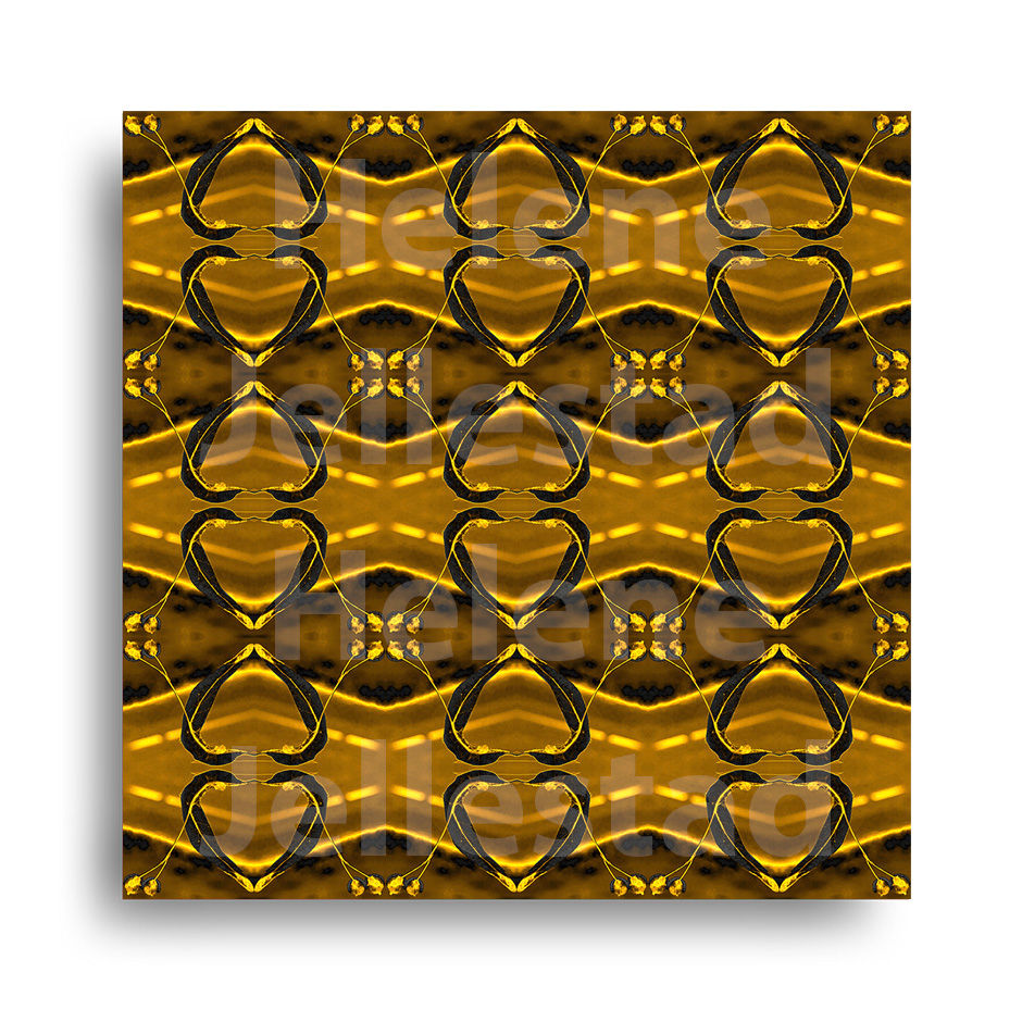 Fotokunst | GOLDEN LEAVES - Golden/gold (100 x 100 cm)