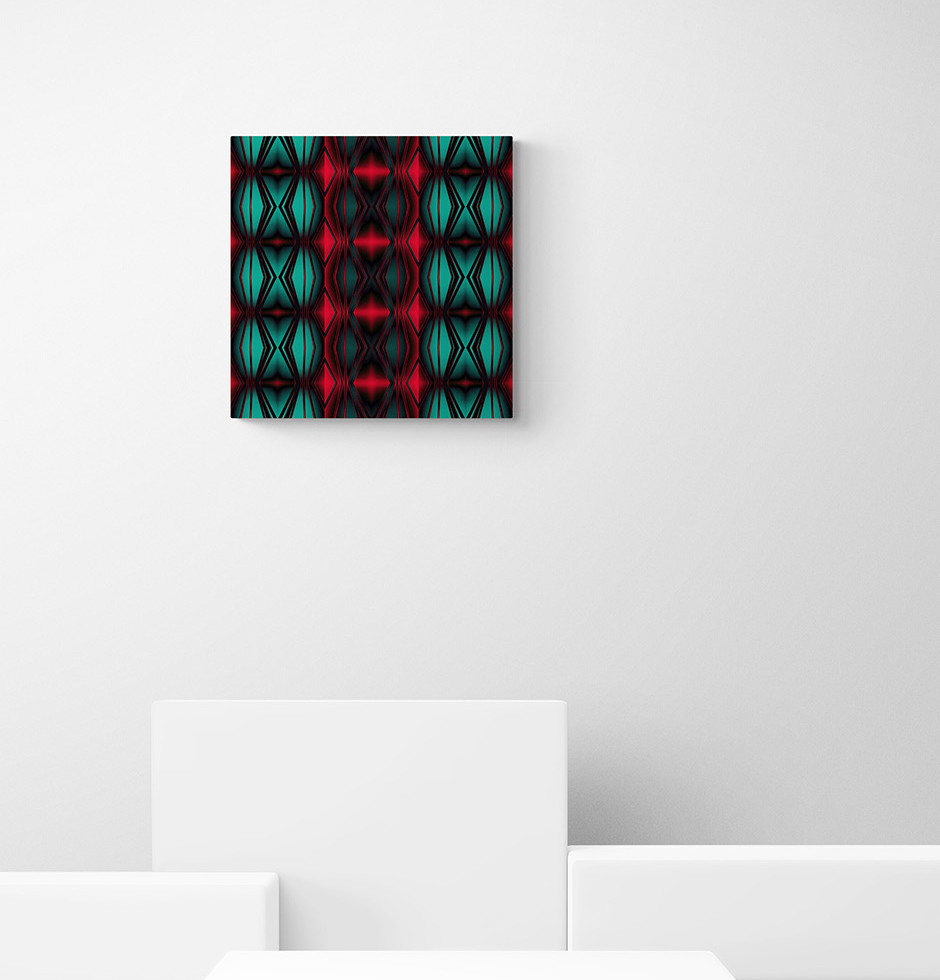 Fotokunst | ROUGH RETRO - Green/red (60 x 60 cm)
