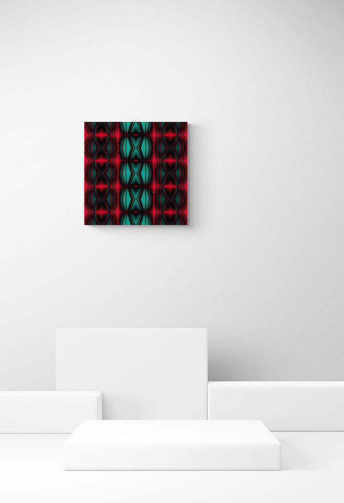 Fotokunst | ROUGH RETRO - Red/green lounge (60 x 60 cm)