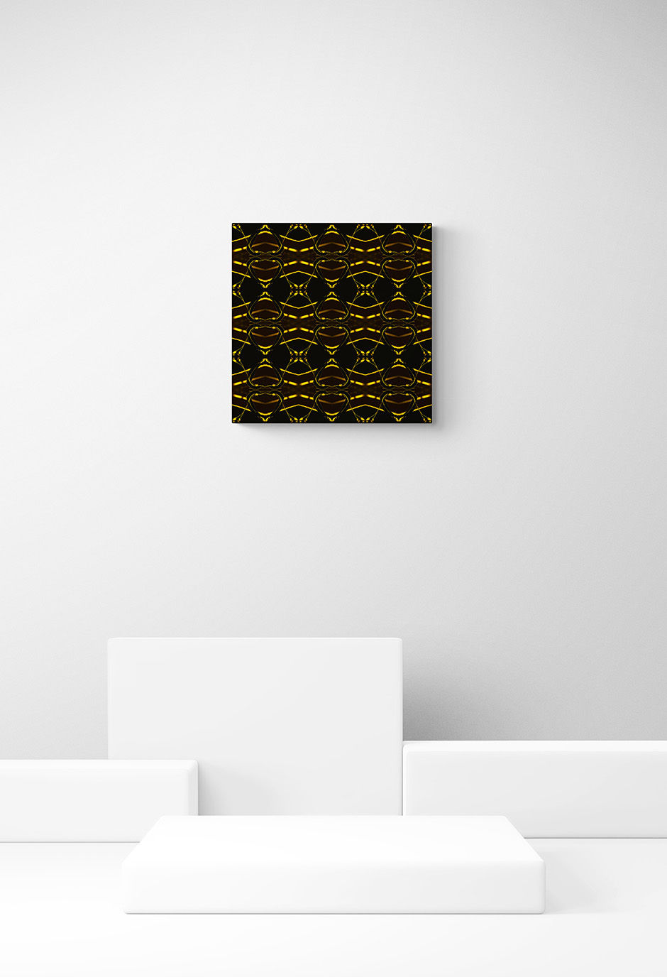Fotokunst | GOLDEN LEAVES - Black/gold (60 x 60 cm)