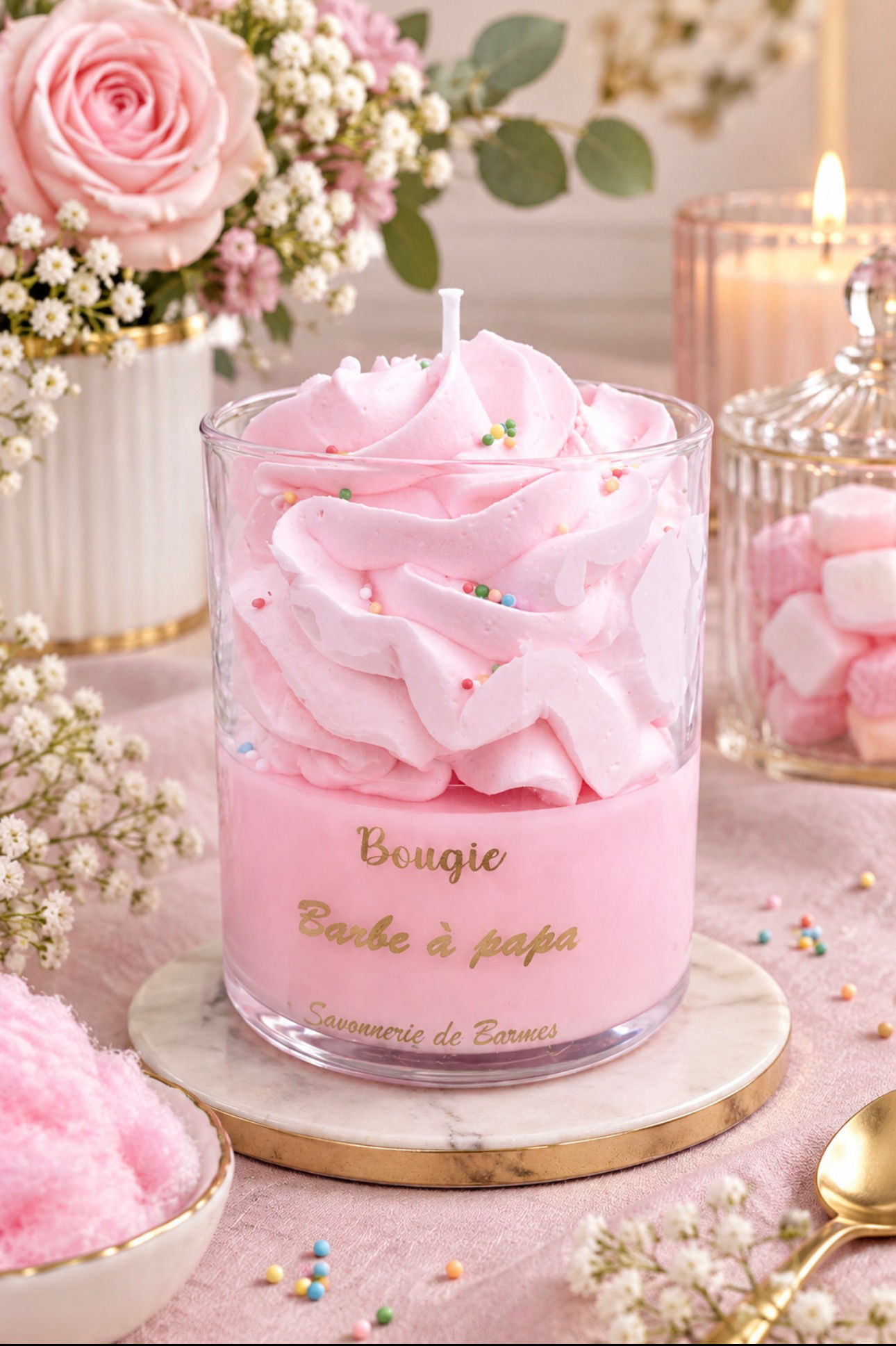 Bougie Barbe à Papa 