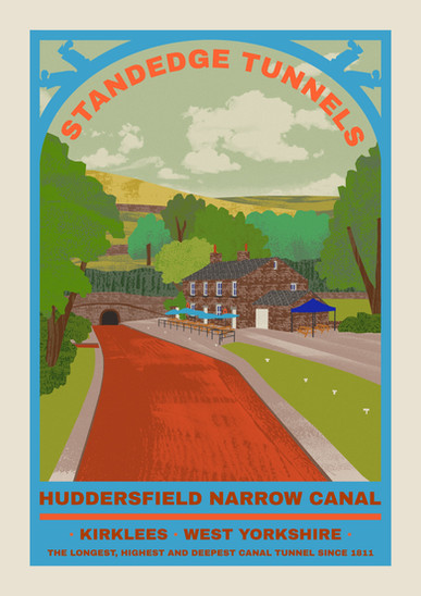 Standedge Tunnels, a Kirklees Travel Poster designed by printmaker Ellie Way.