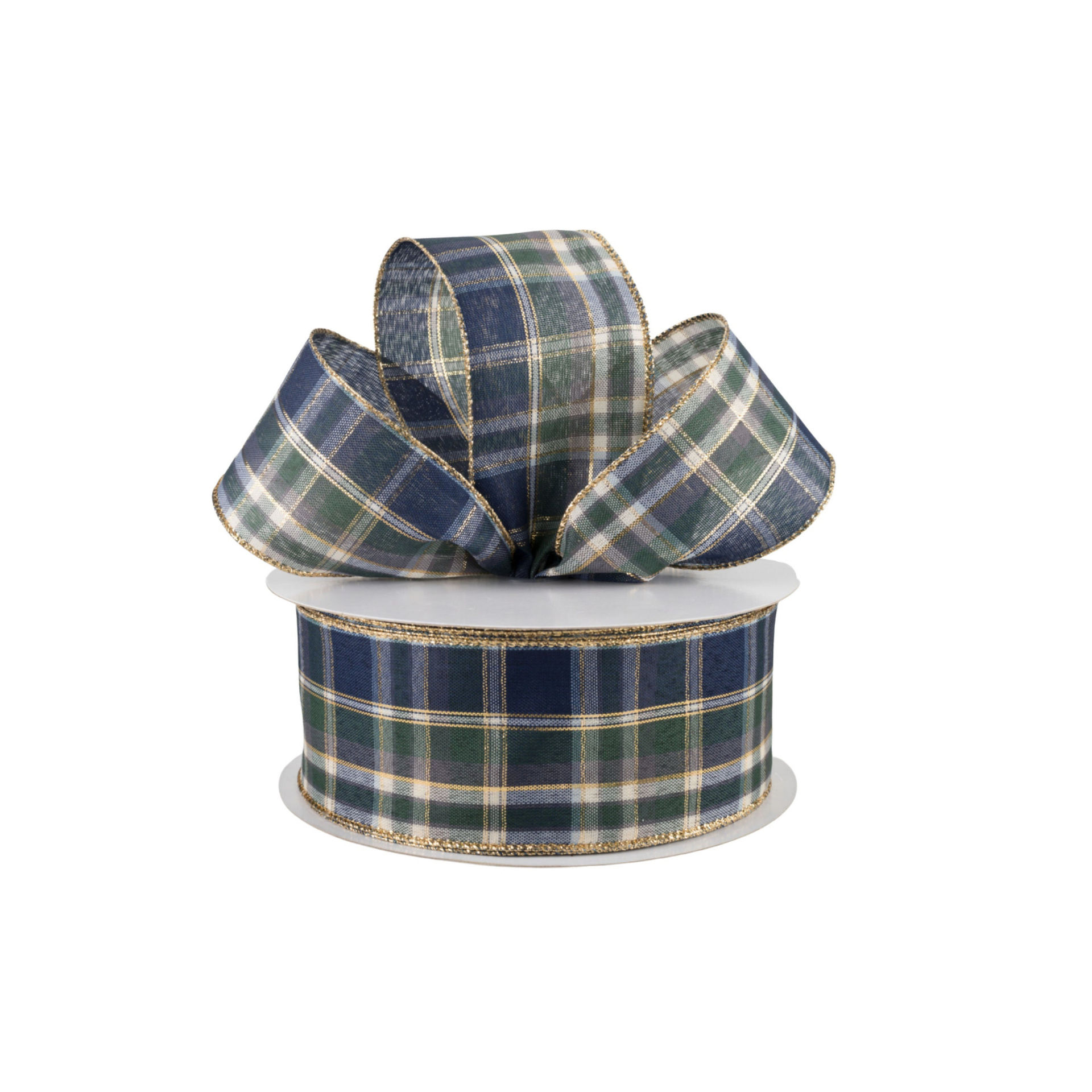 Blue and Green Plaid Tartan Ribbon