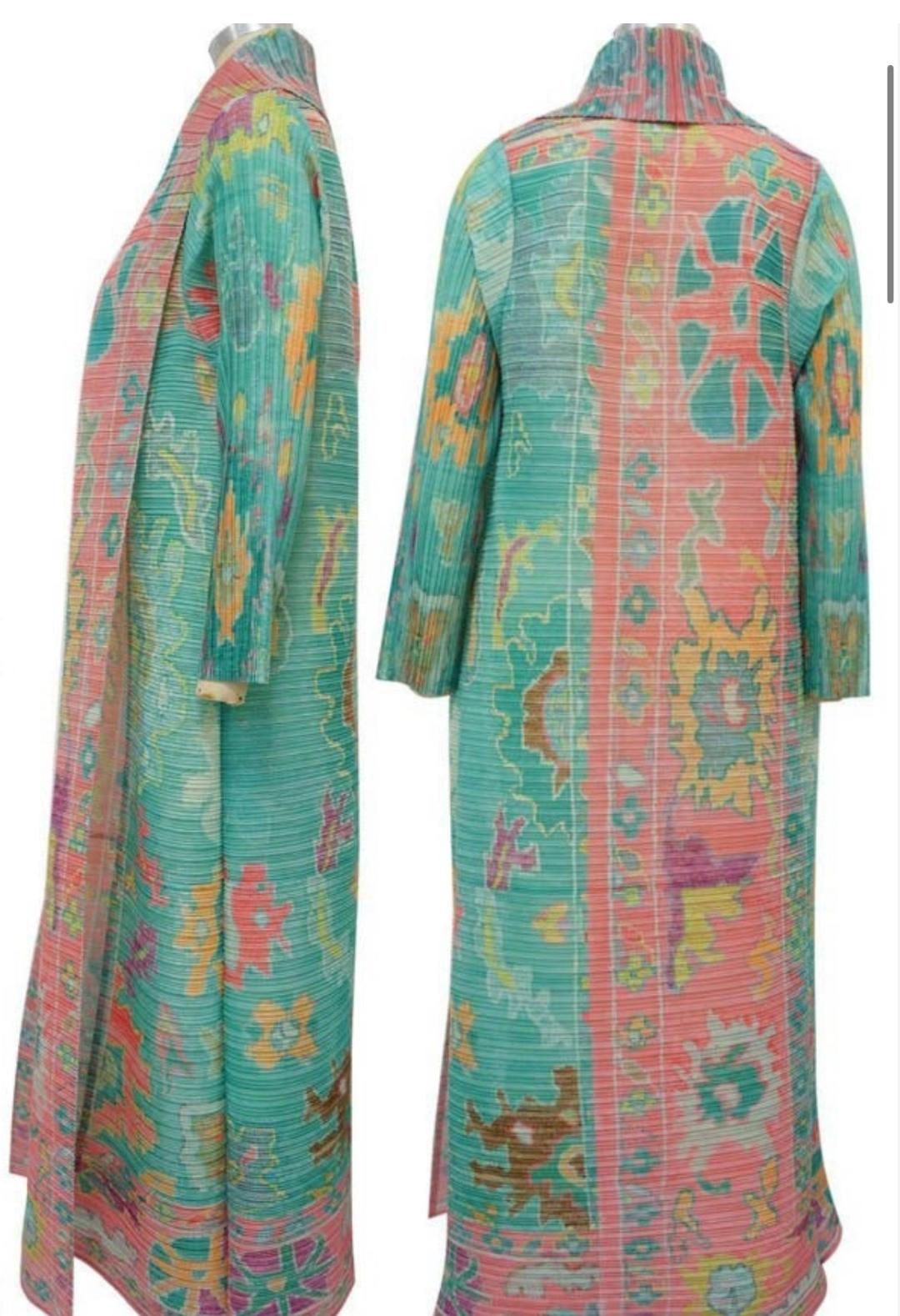 Light Green Print Cardigan Coat